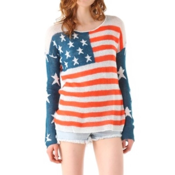 Wildfox Sweaters - WILDFOX WHITE LABEL AMERICAN FLAG SWEATER. SMALL.